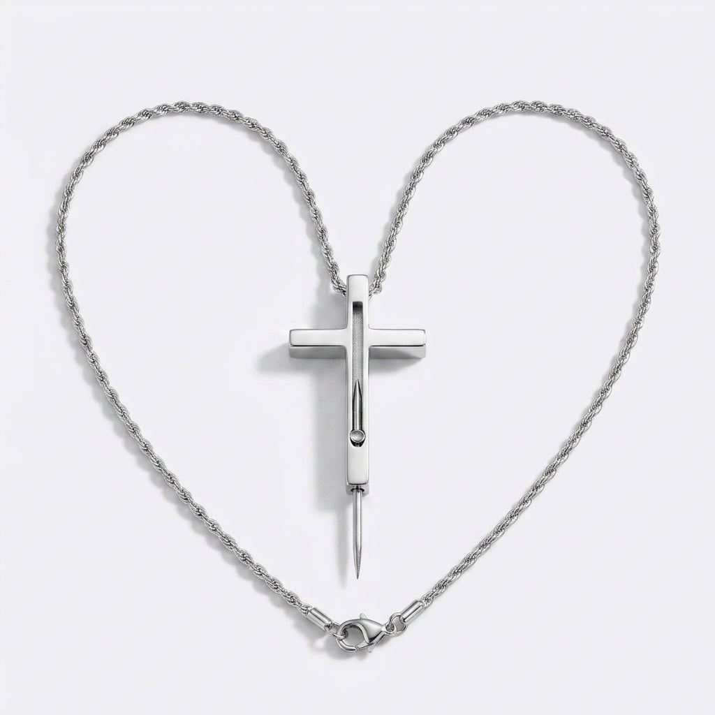 Cross Fidget Toothpick Necklace